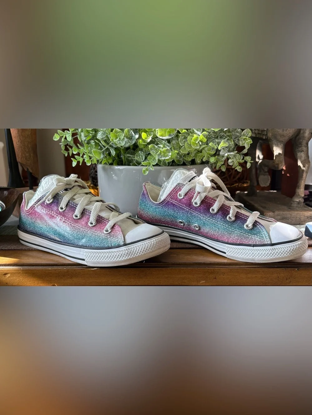 Converse Kids Glitter Gradient Low Top Sneakers - Pink Blue Purple